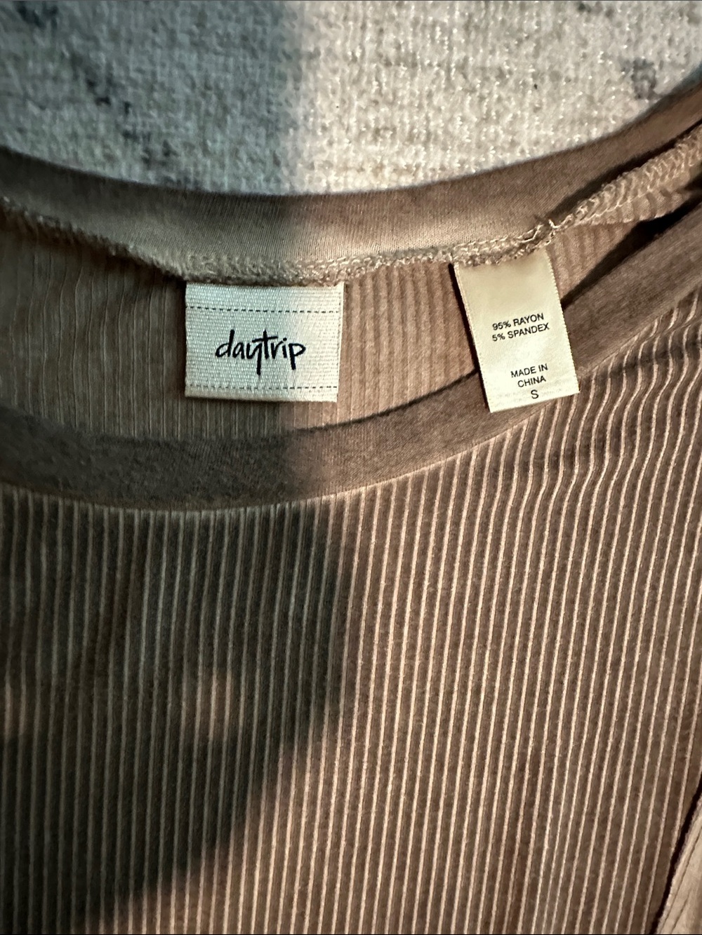 Daytrip from Buckle Taupe-Brown Ribbed Long Sleeve Top - Picture 2 of 4